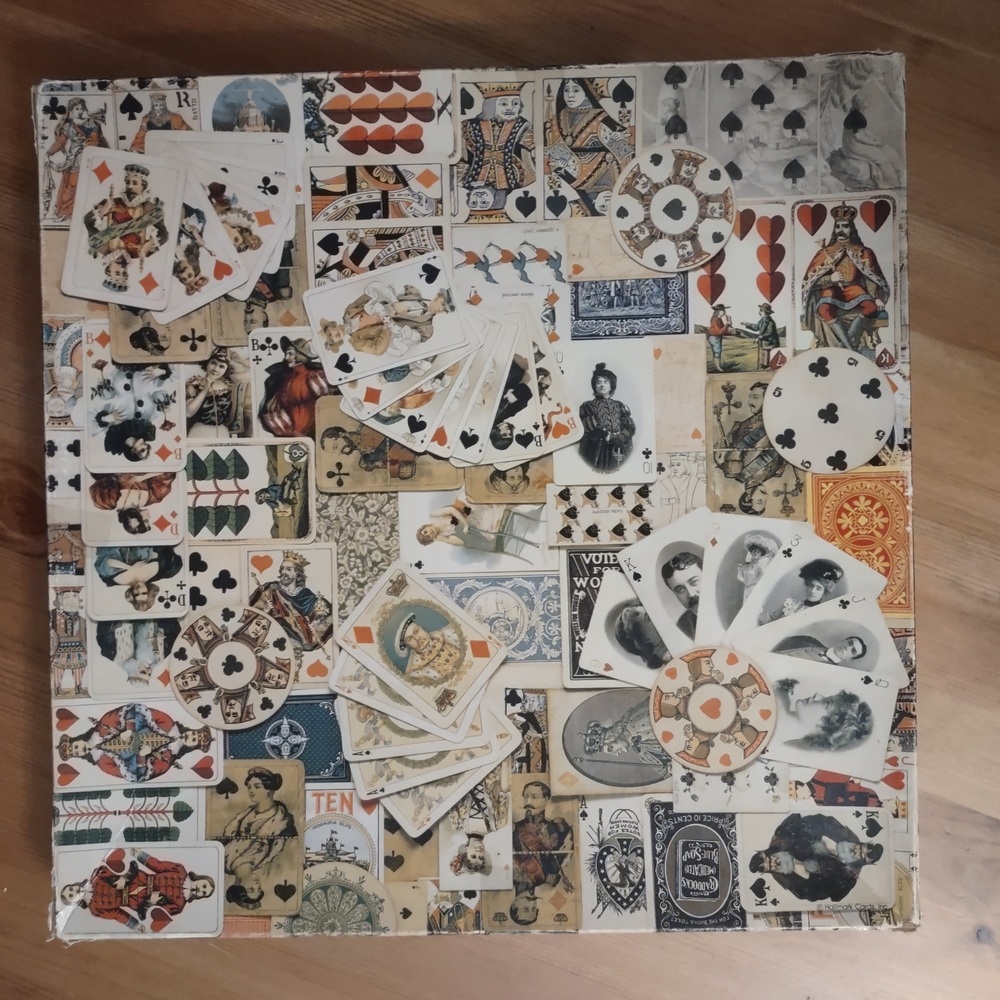 4/$20 Vintage Springbok Playing Card Puzzle * Missing 3.5 Pieces Oddly Shaped